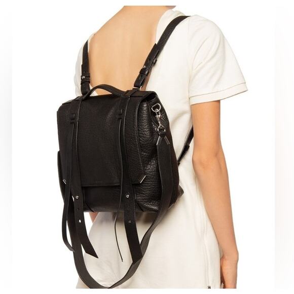 AllSaints Fin Leather Backpack Black main image 6